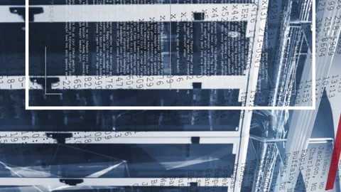 Animation of computer language, connected dots, red lines moving over data Stock Footage 314080657