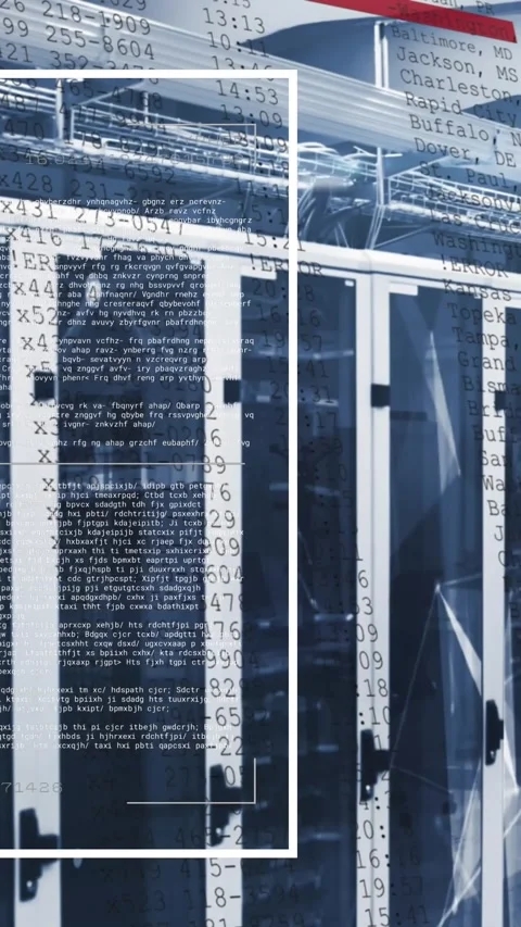 Animation of computer language, connected dots, red lines moving over data Stock Footage 321039271