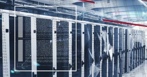 Animation of computer language, connected dots, red lines moving over data Stock Footage 325704297