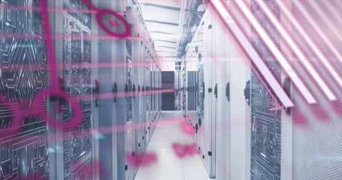 Animation of computer language, graphs, globe and circuit board pattern over Stock Footage 246909592