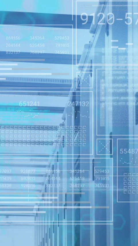 Animation of computer language, graphs, loading bars and circles over data Stock Footage 320983538