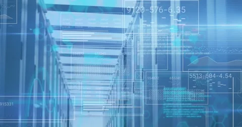 Animation of computer language, graphs, loading bars and circles over data Stock Footage 328300104
