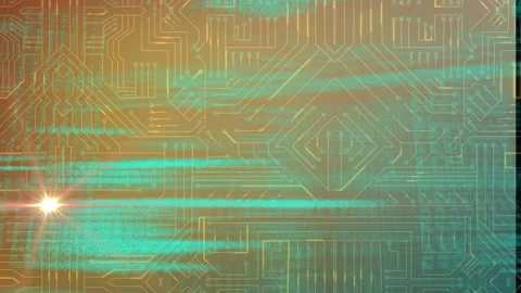 Animation of computer language, grid pattern and light moving in loop over Video stock 202331917