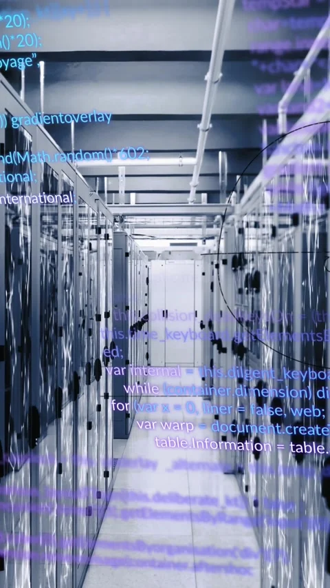 Animation of computer language, mathematical equations over connected dots on Stock Footage 344775012