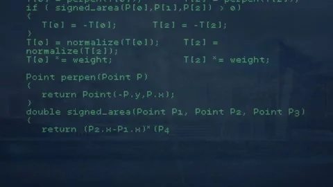 Animation of computer language moving on black background Stock Footage 327643421