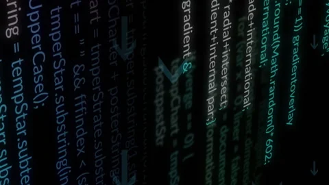 Animation of computer language over looping arrows against black background Stock Footage 315157750