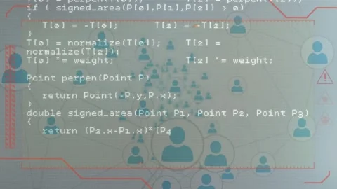 Animation of computer language over profile icons against white background Stock Footage 242020708
