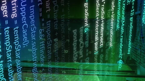 Animation of computer language, padlock, letters, numbers, symbols and numbers Stock Footage 313445656