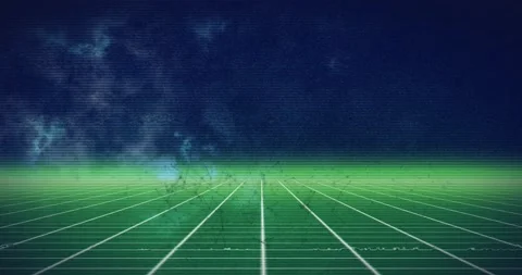 Animation of computer networking and abstract grid pattern with glitch effect Stock Footage 205595944