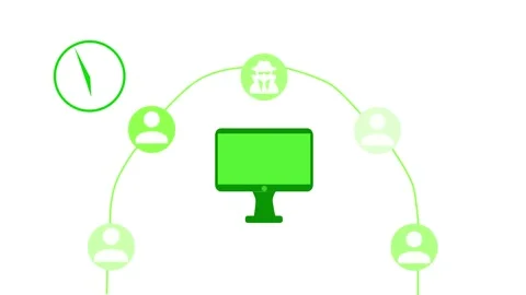 Animation of a computer surrounded by user icons and a spy icon, symbolizin.. 스톡 동영상 315187641