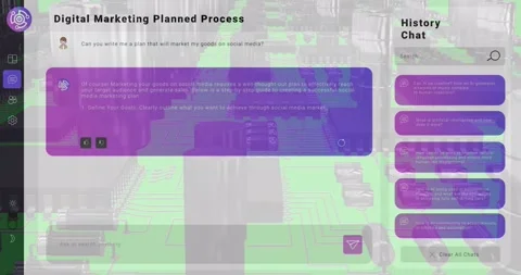 Animation of computing board and ai chat on white background Stock Footage 329160509