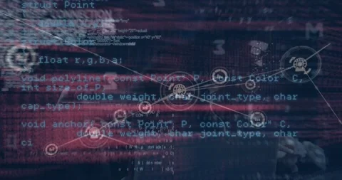 Animation of computing data processing and network of connections Stock Footage 329972004