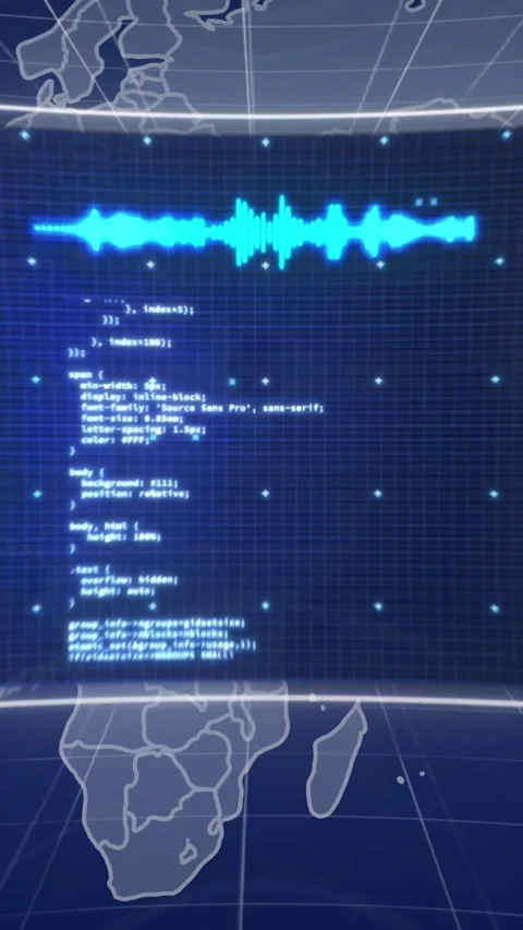 Animation of computing data processing over world map 스톡 동영상 342005370