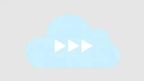 Animation concept features a cloud with fast-forward arrows, symbolizing cl.. Stock Footage 310540794