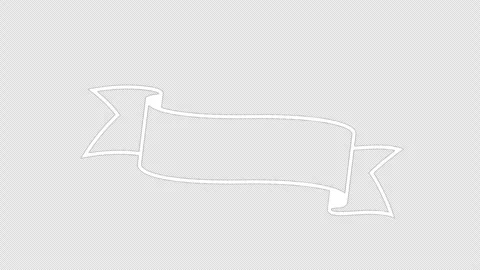 Animation concept features a simple, elegant white ribbon banner outline sy.. Stock Footage 310644858