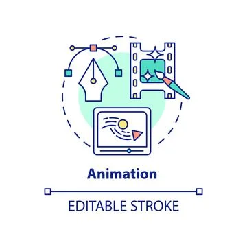 Animation concept icon Stock Illustration
