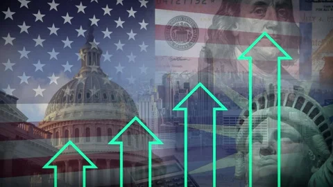 Animation Concept Showing a Generic Growth in the U.S. Stock Footage 306599394