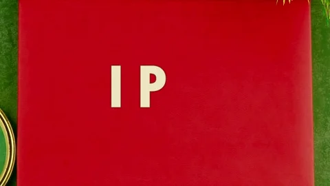 Animation concept text IPO ( Initial Public Offering) on the red business book, 動画素材 311365023
