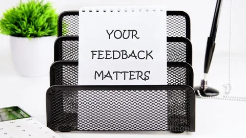 Animation of the conceptual text of YOUR FEEDBACK MATTERS Stock Footage 292017464