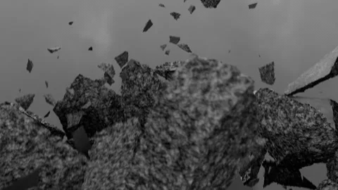 Animation of a concrete wall destruction with dust on a transparent background. Stock Footage 339511790