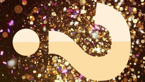 Animation of confetti and light spots over question mark on black background Stock Footage 312797910