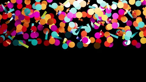 Animation of confetti party colourful Video stock 340625331