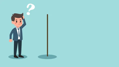 Animation of confusing businessman seeing various road Stock Footage 303358841