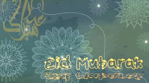 Animation of congratulations celebrating Eid al-Fitr, a Muslim holiday. Stock Footage 270166661