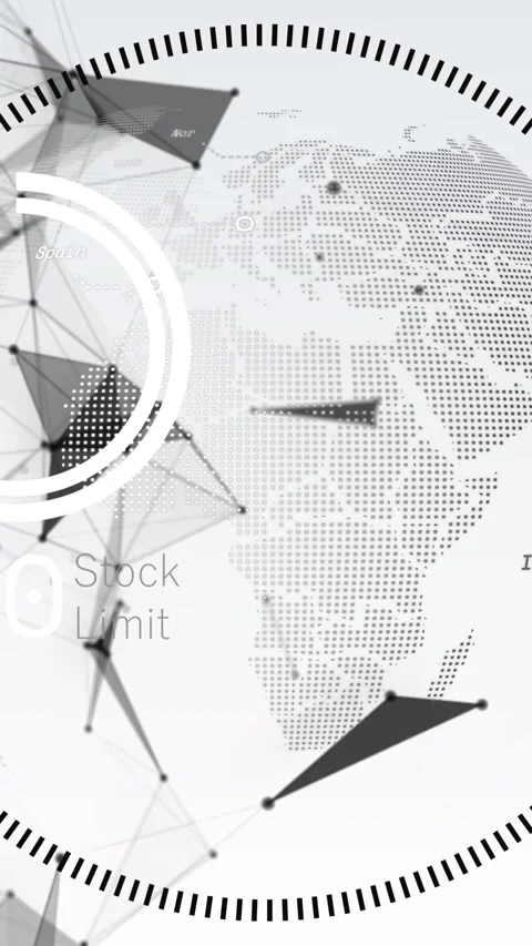 Animation of connected dots forming geometric shape, loading circles, changing Stock Footage 344284296