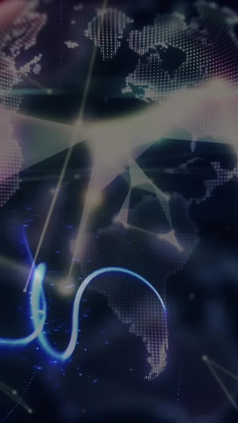 Animation of connected dots forming geometric shapes and lines around globe Stock Footage 344636397
