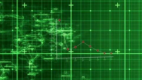 Animation of connected dots forming graph over grid pattern and plus signs Stock Footage 330725097