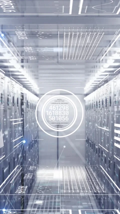 Animation of connected dots, loading bars, circles, squares, graphs over server Stock Footage 344693577