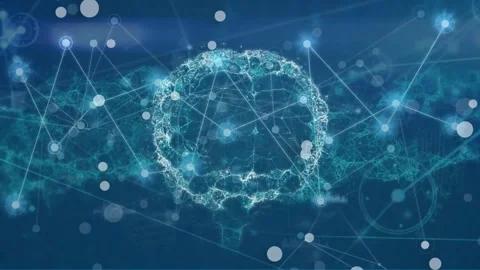 Animation of connected dots over digital... | Stock Video | Pond5