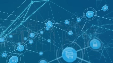 Animation of connected icons, connected ... | Stock Video | Pond5