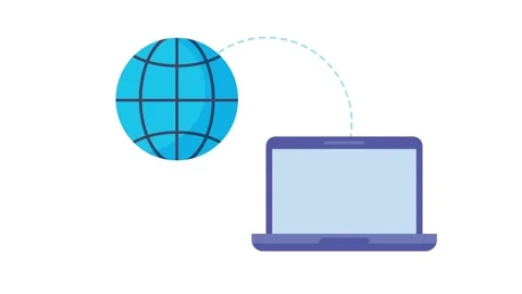 Animation of connected laptop and global world network showing internet con.. Stock Footage 338427267
