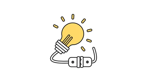 Animation of connecting cables to turn on a light Vídeo Stock 335189109
