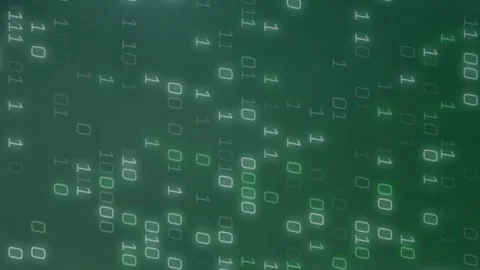 Animation of connecting dots and binary coding in seamless pattern against green 스톡 동영상 313331445