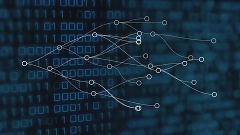 Animation of connections and binary code... | Stock Video | Pond5