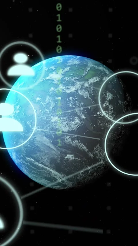 Animation of connections and binary coding data processing over globe Stock Footage 323899260
