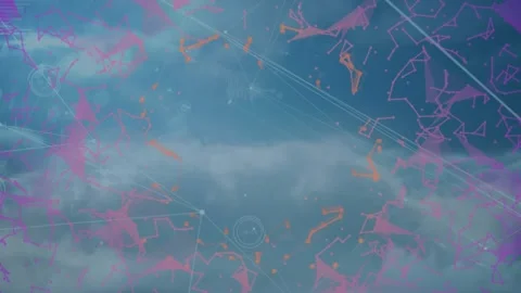 Animation of connections and data processing over cloud background Stock Footage 327847821