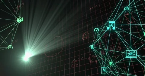 Animation of connections and data processing over screens Stock Footage 328251352