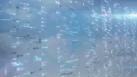Animation of connections and data processing over computer servers Stock Footage 328709380