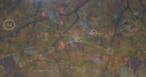 Animation of connections and data processing over tree Stock Footage 330114464