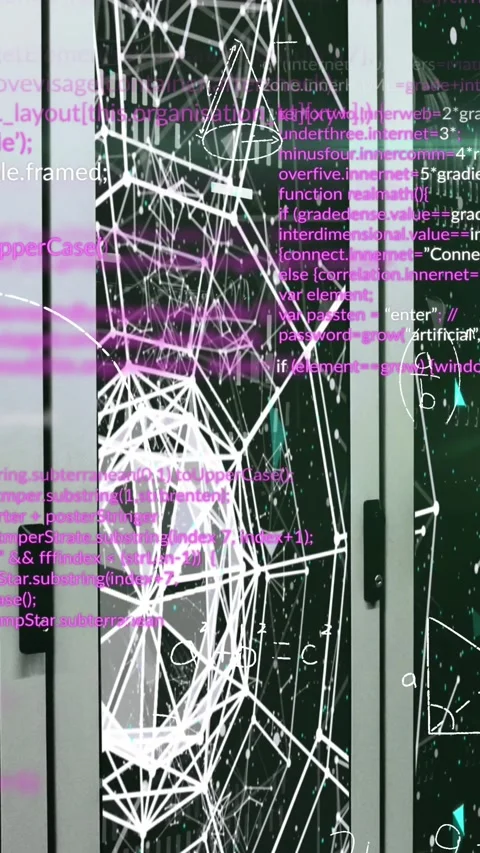 Animation of connections and data processing over computer servers Stock Footage 342650649