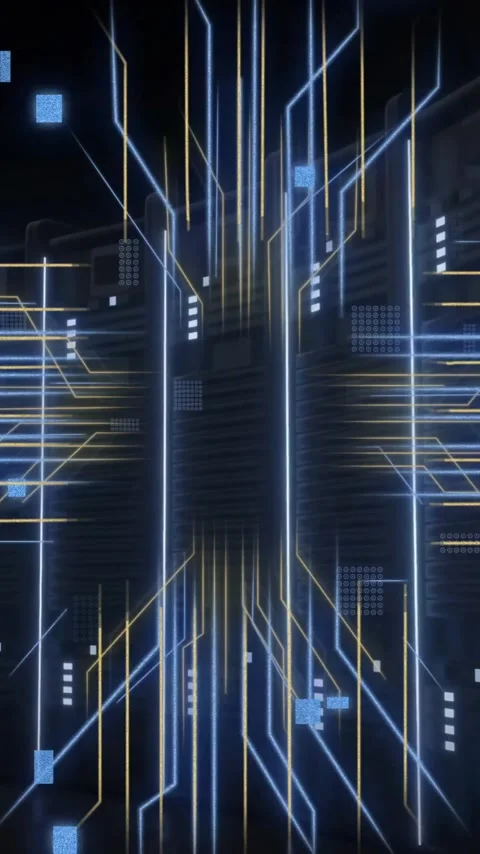 Animation of connections and data processing over computer servers Stock Footage 343713842
