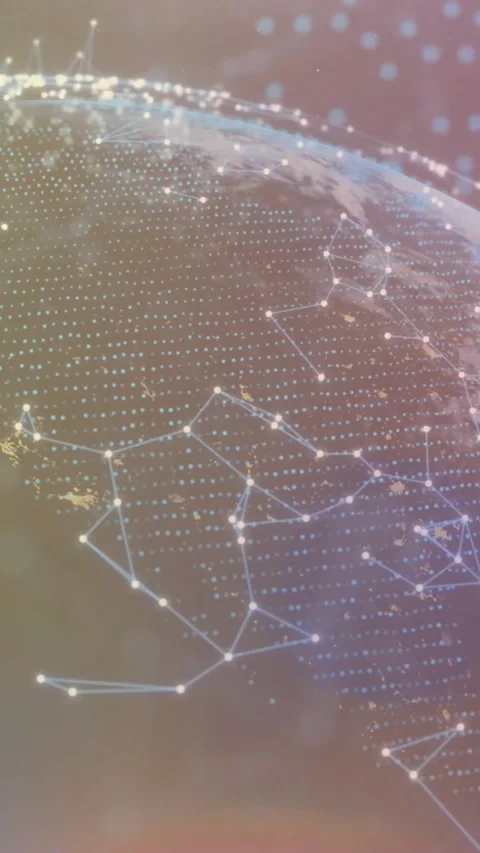 Animation of connections and data processing over globe Stock Footage 344369774