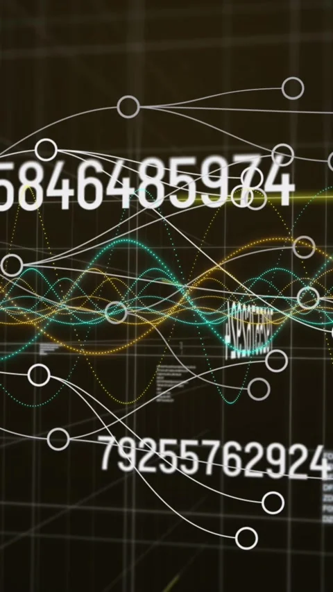 Animation of connections, numbers and data processing Stock Footage 344765846