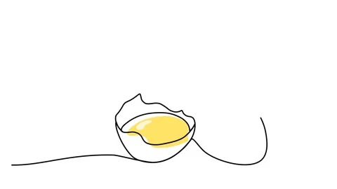 Animation of a continuous drawing of eggs with one line. linear video Stock Footage 292520948
