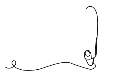 Animation of a continuous drawing of an electronic thermometer with one line. Stock Footage 292534284
