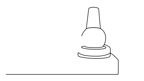 Animation of continuous drawing of the foundation in one line. linear video Stock Footage 292289371